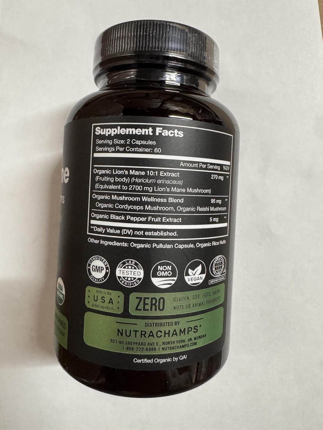Organic Lions Mane Mushroom Supplement for Mental Clarity and Immune Support (2 Month Supply)