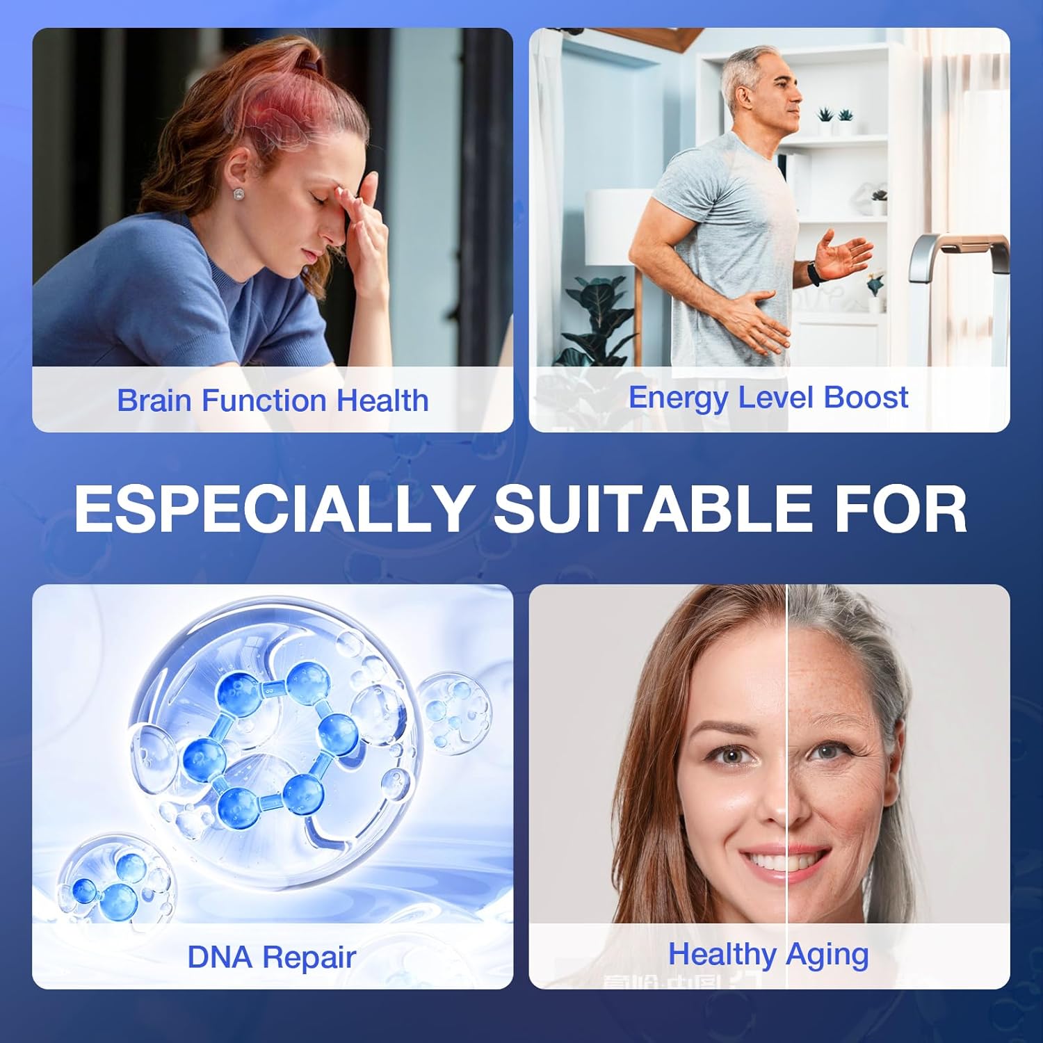 Organic Liposomal NAD+ Supplement with NR & Resveratrol - 1000mg, 80 Capsules for Healthy Aging and Brain Support