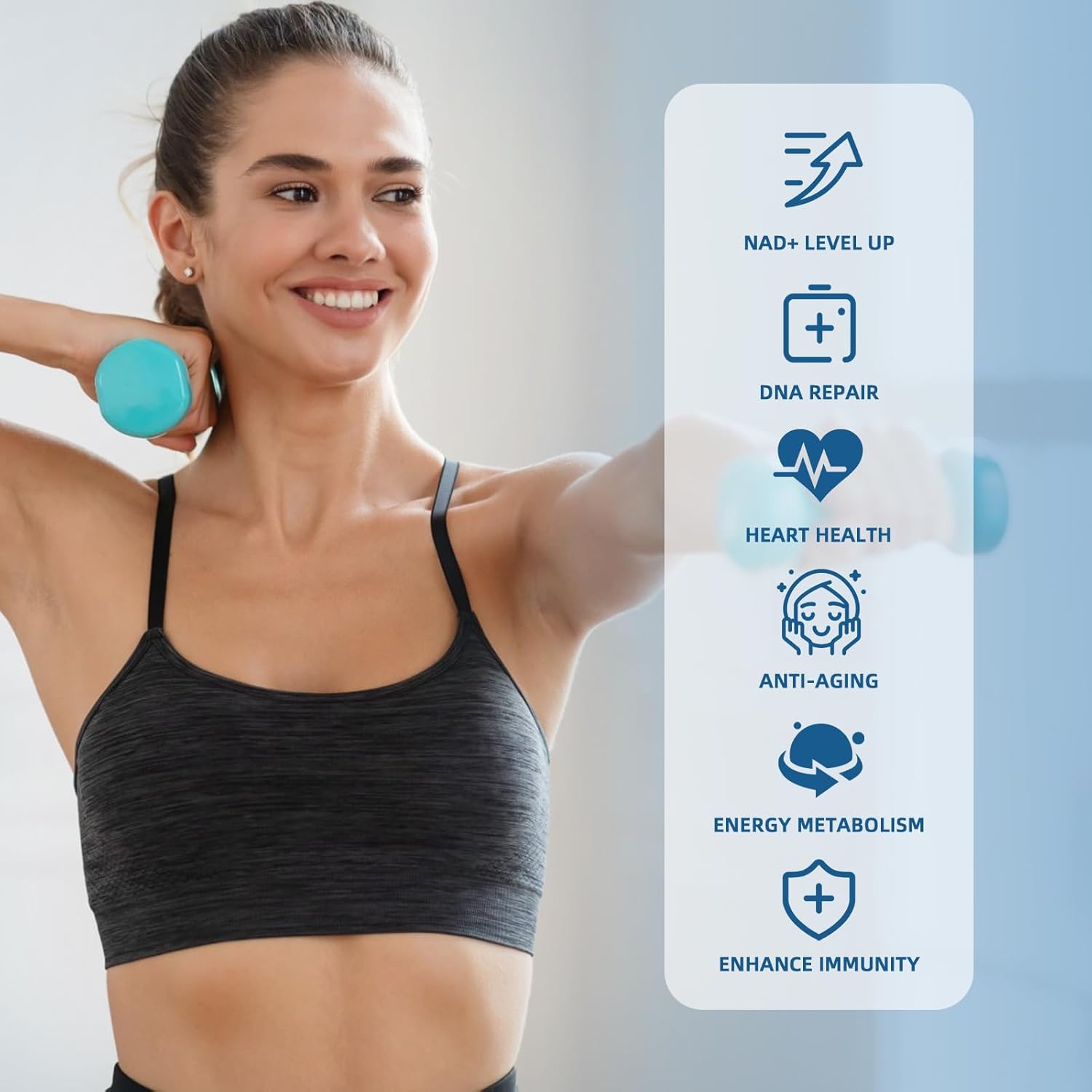 Organic Liposomal NAD+ Supplement with Resveratrol & Quercetin - 500mg NR for Anti Aging & Brain Function - Vegan & Non GMO - 45 Day Supply