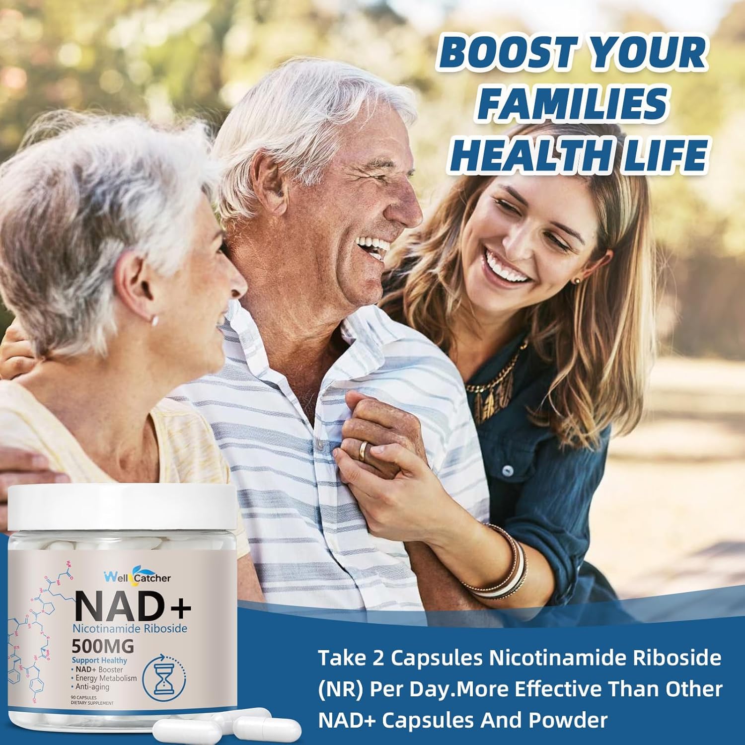 Organic Liposomal NAD+ Supplement with Resveratrol & Quercetin - 500mg NR for Anti Aging & Brain Function - Vegan & Non GMO - 45 Day Supply