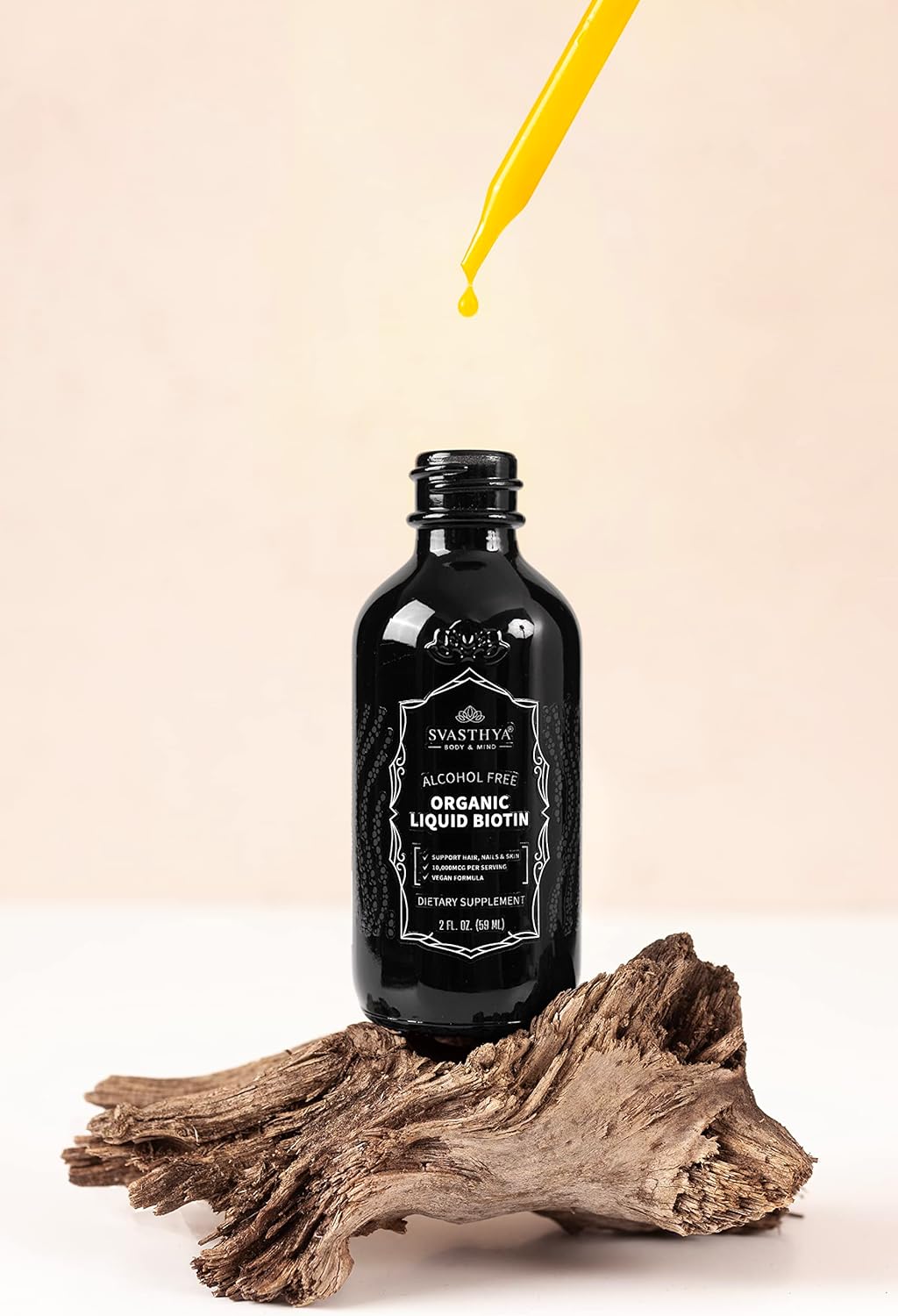 Organic Liquid Biotin Drops for Strong Hair Growth - Women's Vitamin B Complex Supplement - Natural Hair Growth Formula