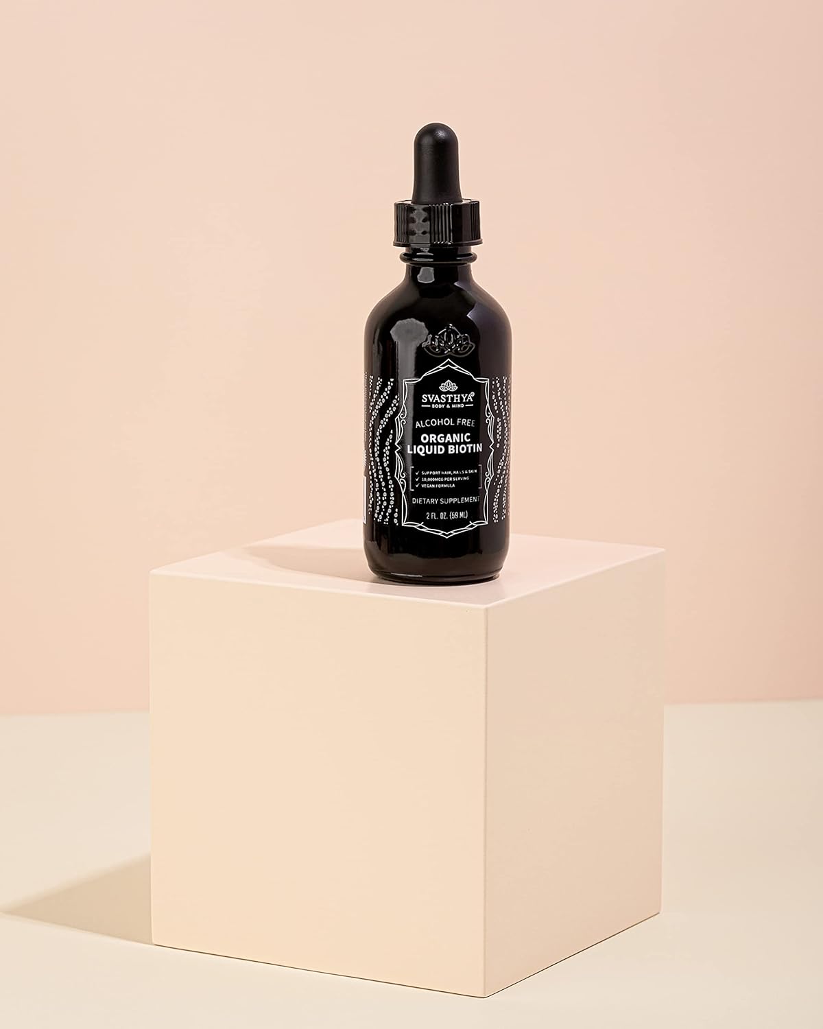 Organic Liquid Biotin Drops for Strong Hair Growth - Women's Vitamin B Complex Supplement - Natural Hair Growth Formula