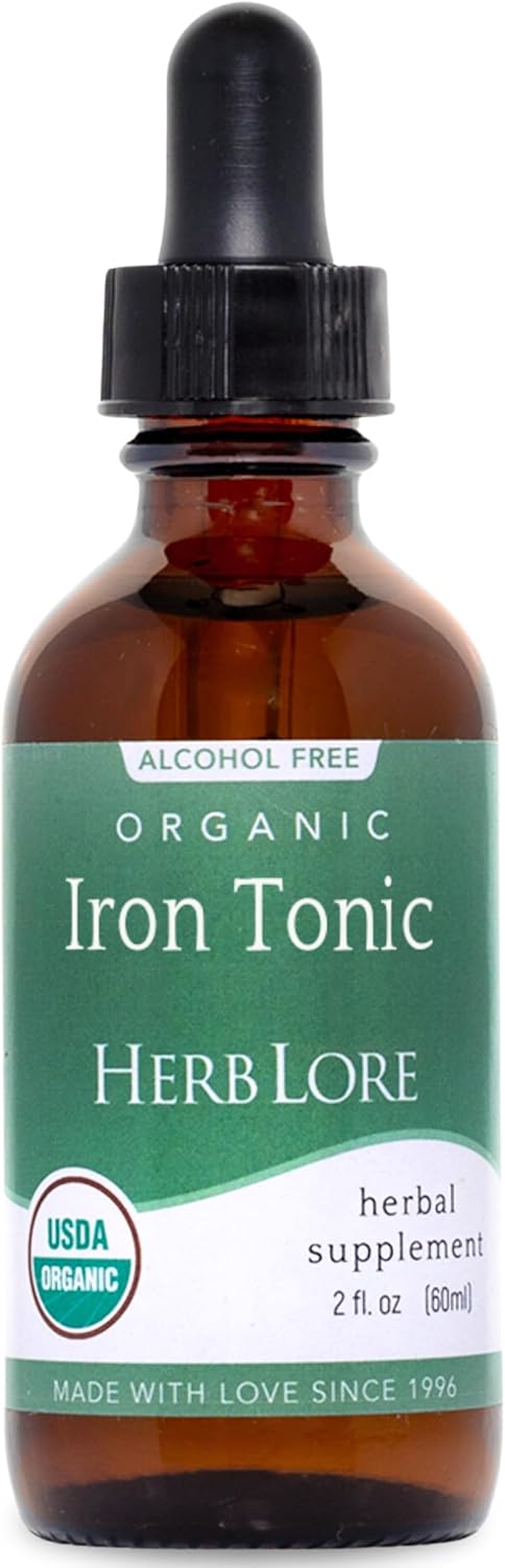 Organic Liquid Iron Drops Supplement for Kids & Women - Gentle Herbal Tincture (2 fl oz)
