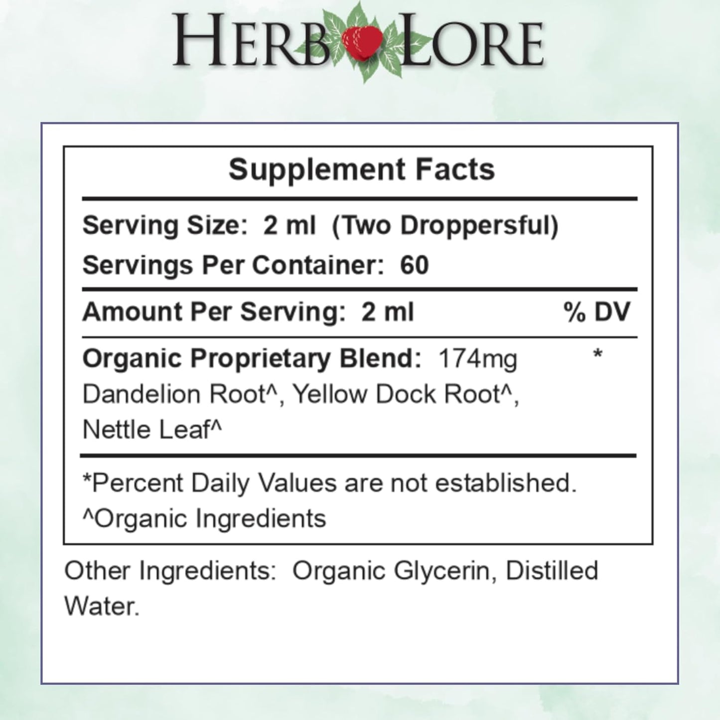Organic Liquid Iron Drops Supplement for Kids & Women - Gentle Baby-Friendly Herb Lore Iron Tonic - Plant Based, Vegan, Non-Constipating Herbal Tincture (4 fl oz)