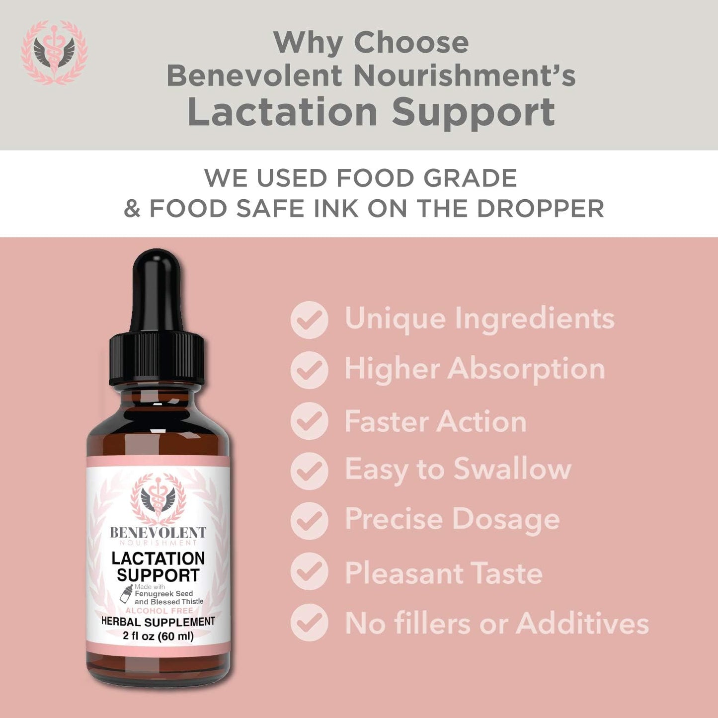 Organic Liquid Lactation Supplement for Breastfeeding Support - Increase Breast Milk Supply with Fenugreek, Blessed Thistle, and Goats Rue - Alcohol and Sugar-Free Formula for Mothers with 2X Absorption