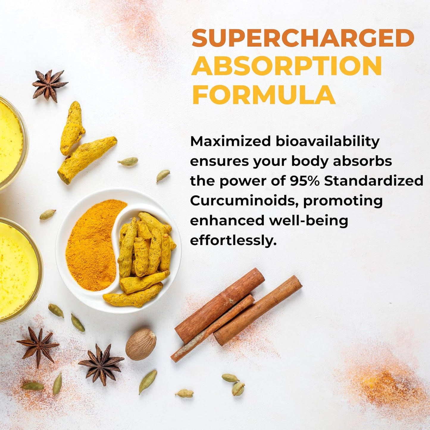 Organic Liquid Turmeric Curcumin Supplement with Bioperine - Joint Support Drops with Black Pepper for Maximum Absorption - 60ml Bottle - Made in USA