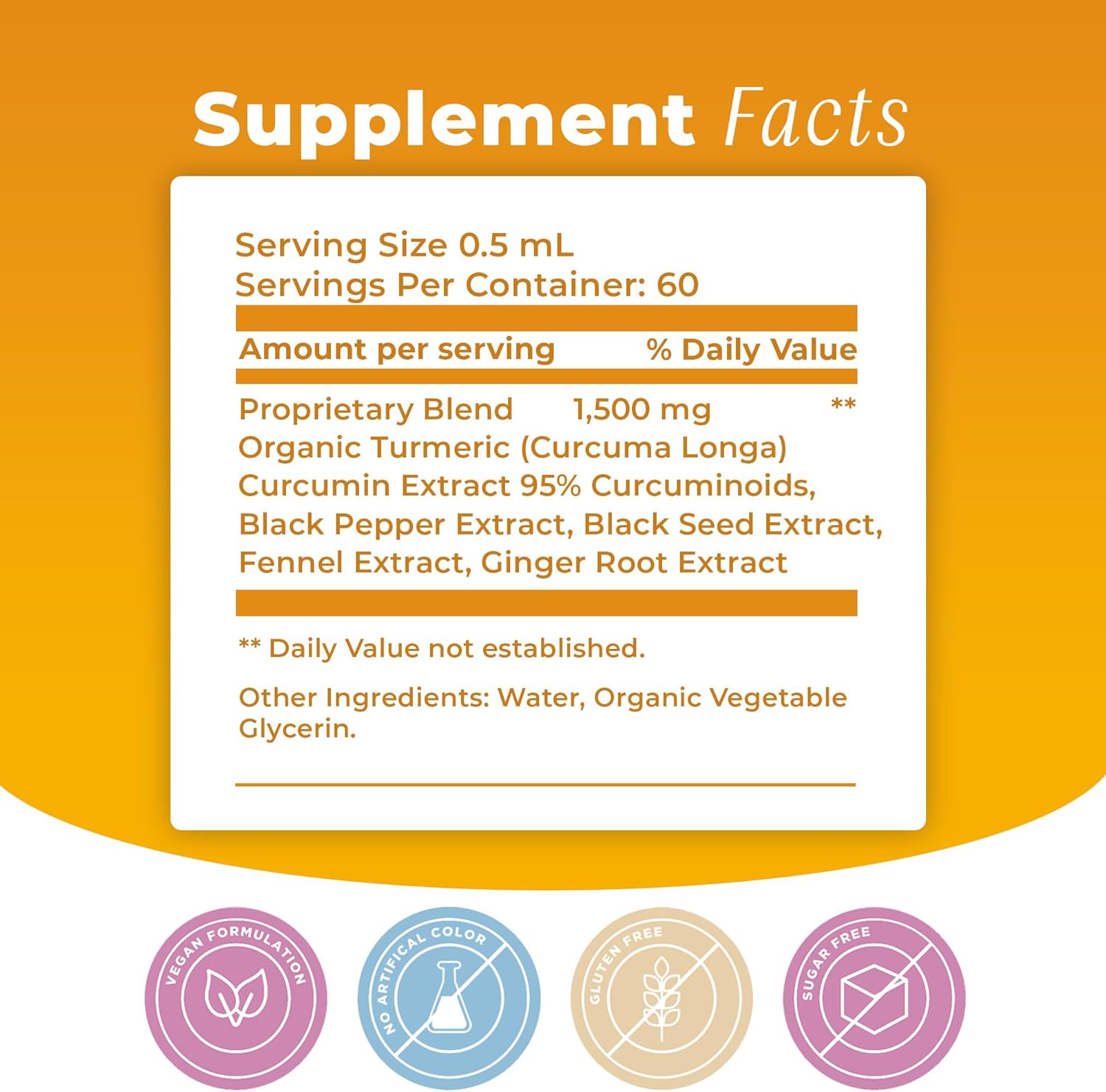 Organic Liquid Turmeric Curcumin with Black Pepper for Maximum Absorption - Supports Inflammation Response, Brain Function, Immunity & Digestion