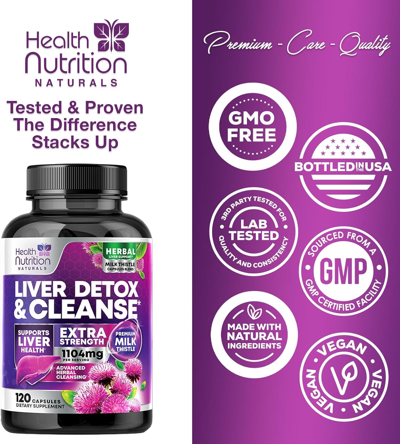 Organic Liver Cleanse Detox Supplement with Milk Thistle, Artichoke, Dandelion, Beet, Chicory Root, & Turmeric - Herbal Liver Support Formula for Overall Health - 120 Capsules