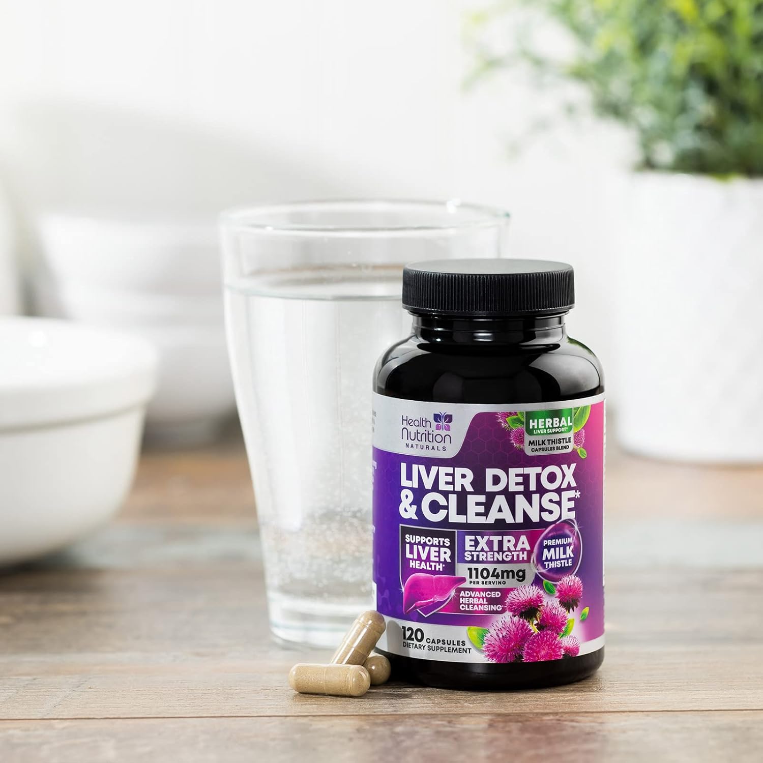 Organic Liver Cleanse Detox Supplement with Milk Thistle, Artichoke, Dandelion, Beet, Chicory Root, & Turmeric - Herbal Liver Support Formula for Overall Health - 120 Capsules
