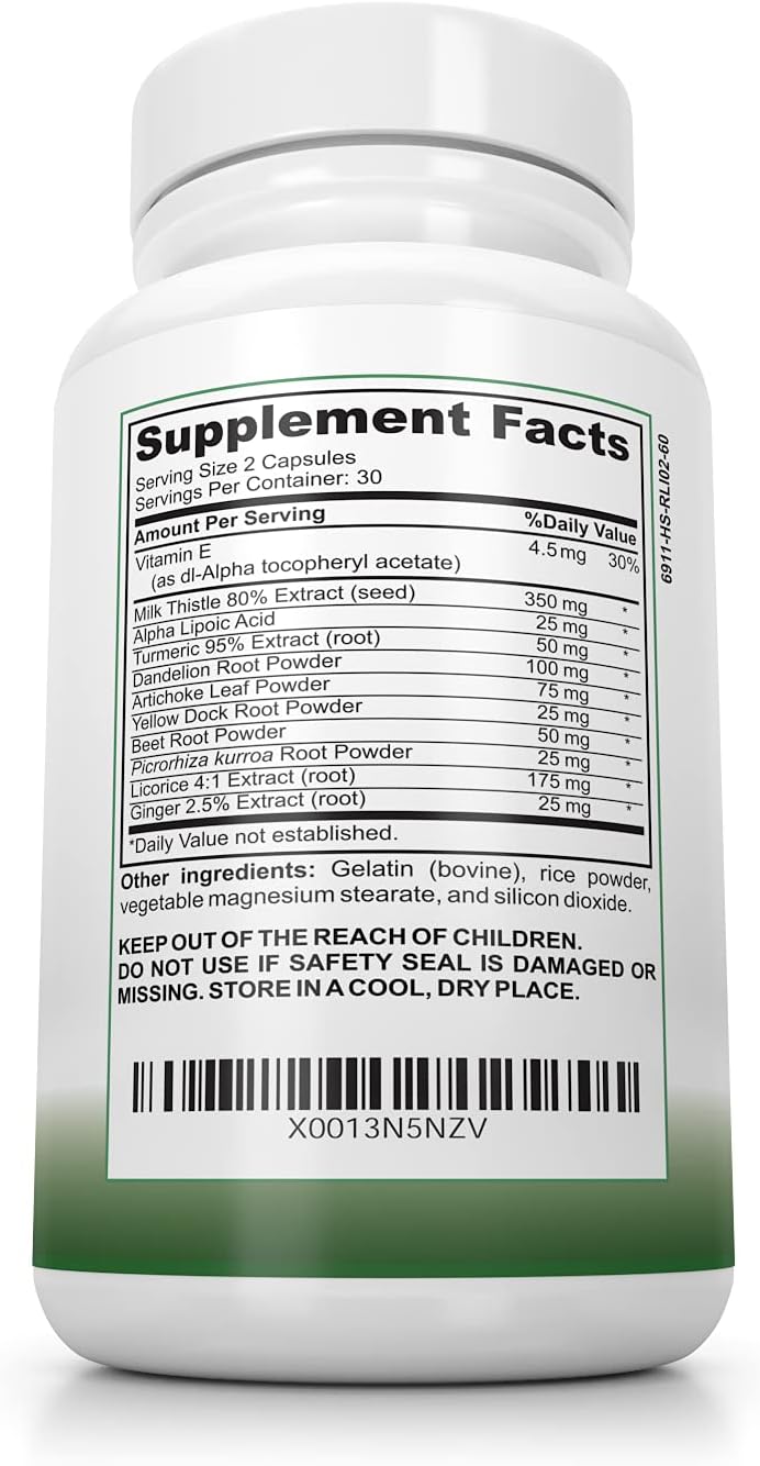 Organic Liver Cleanse & Detox Support Supplement - Natural Liver Detoxifier & Regenerator for Active and Fatty Liver - Grass Fed Liver Support Formula
