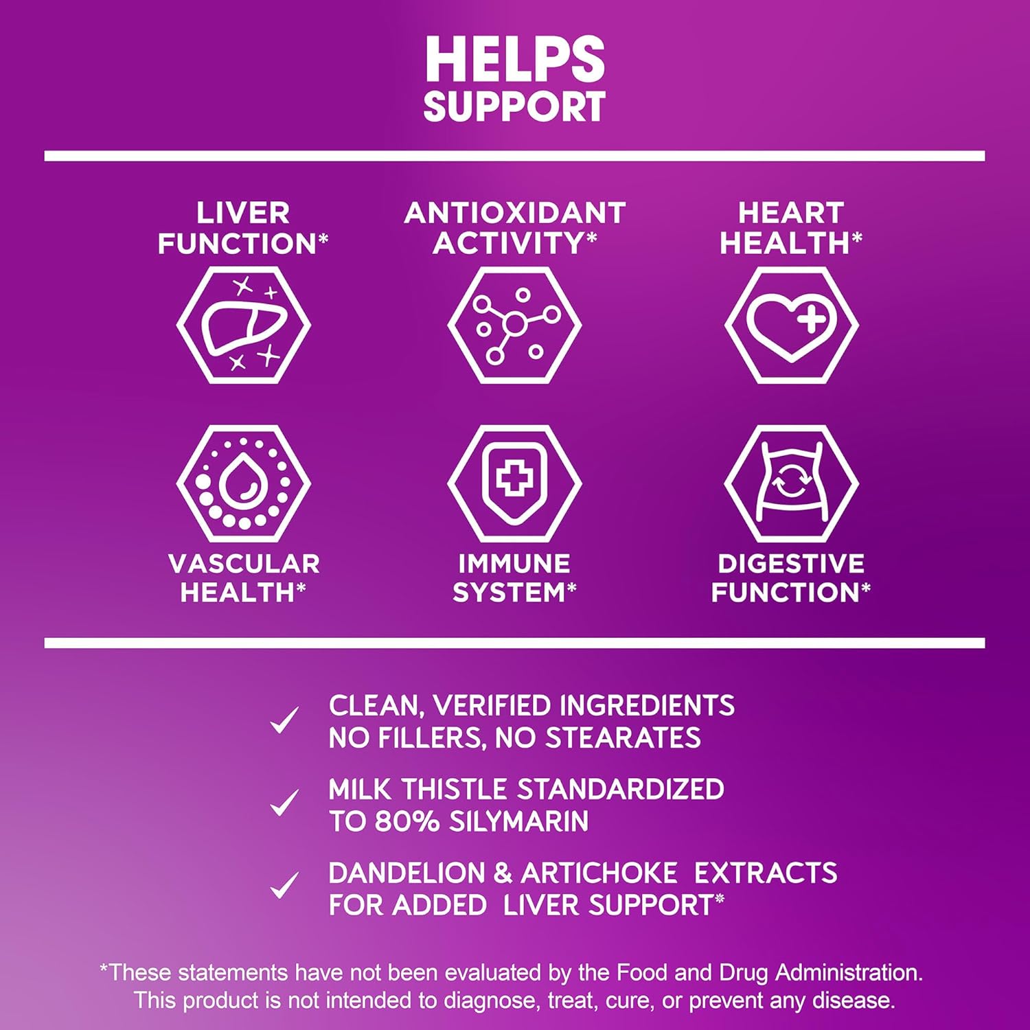 Organic Liver Cleanse Supplement with Milk Thistle, Dandelion, and Artichoke Extract - Vegan & Non-GMO - Herbal Liver Health Support - 60 Capsules