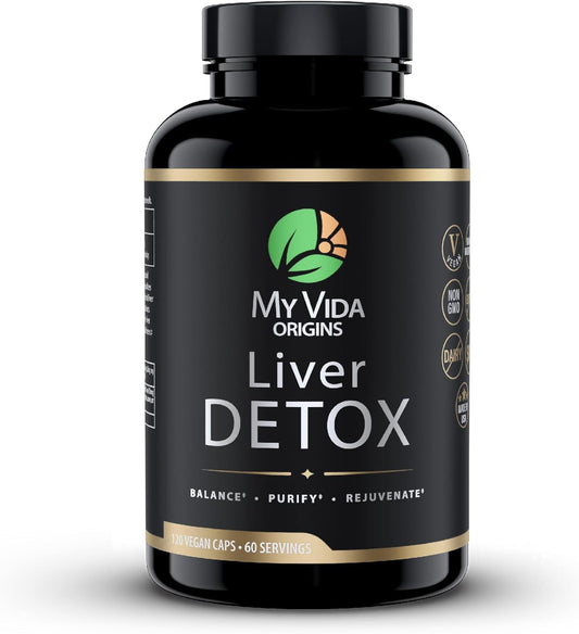 Organic Liver Detox Capsules with Milk Thistle, Dandelion Extract, and Choline - 120 Count