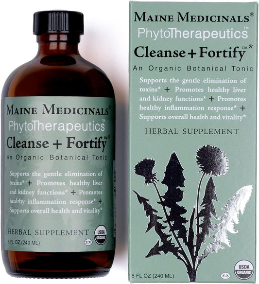 Organic Liver Detox & Kidney Cleanse with Adaptogens - Maine Medicinals 8 fl oz (16 Servings)