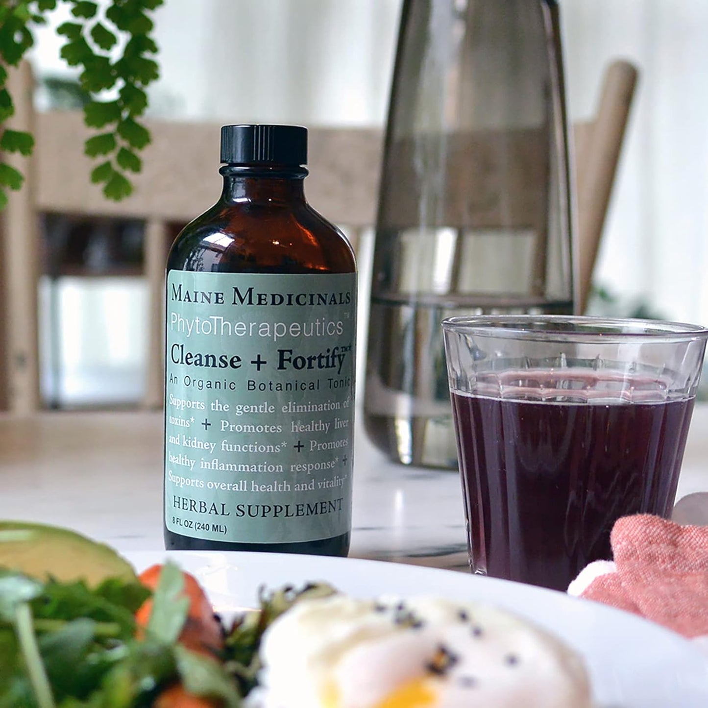 Organic Liver Detox & Kidney Cleanse with Adaptogens - Maine Medicinals 8 fl oz (16 Servings)