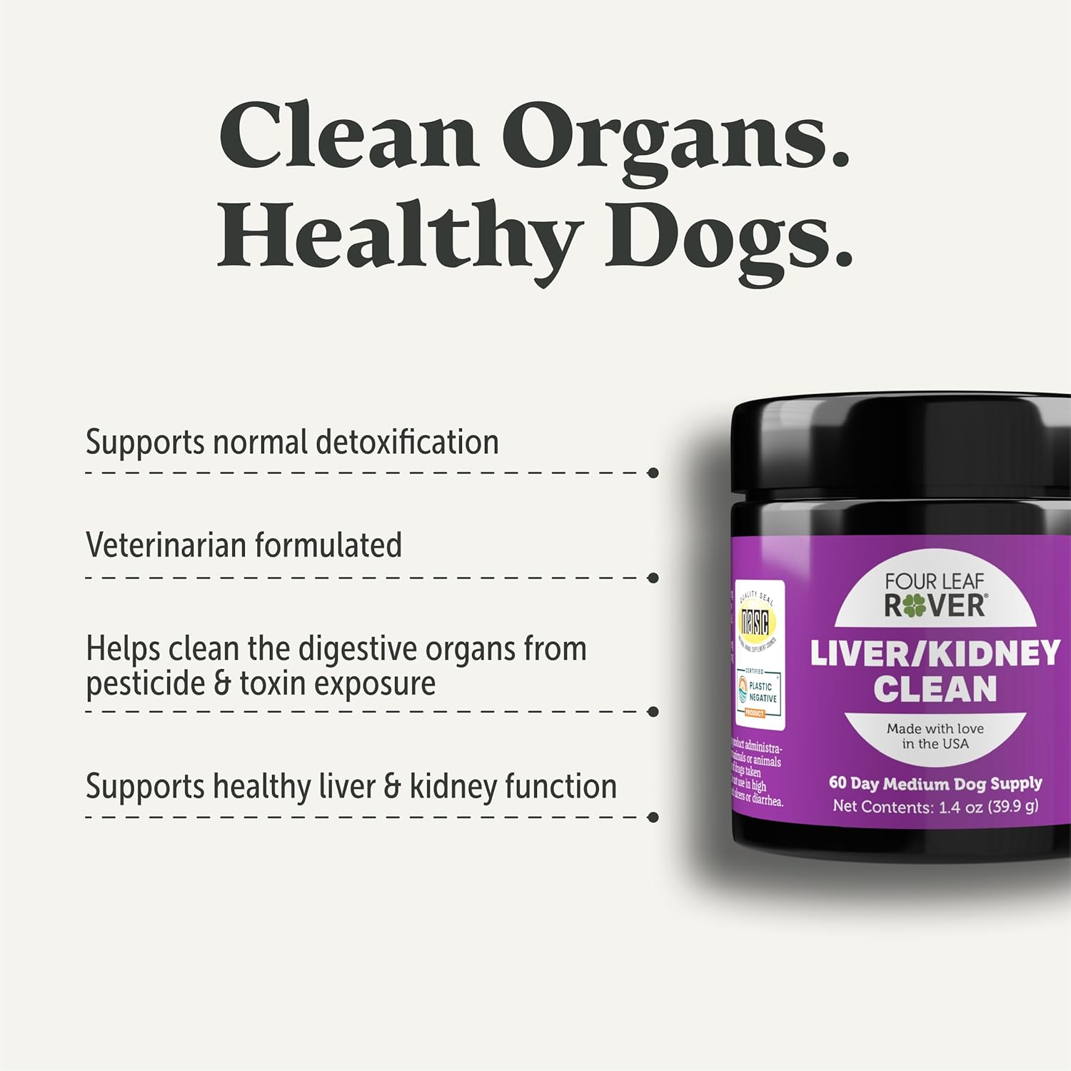 Organic Liver Support for Dogs with Milk Thistle, Mushrooms, & Kidney Support
