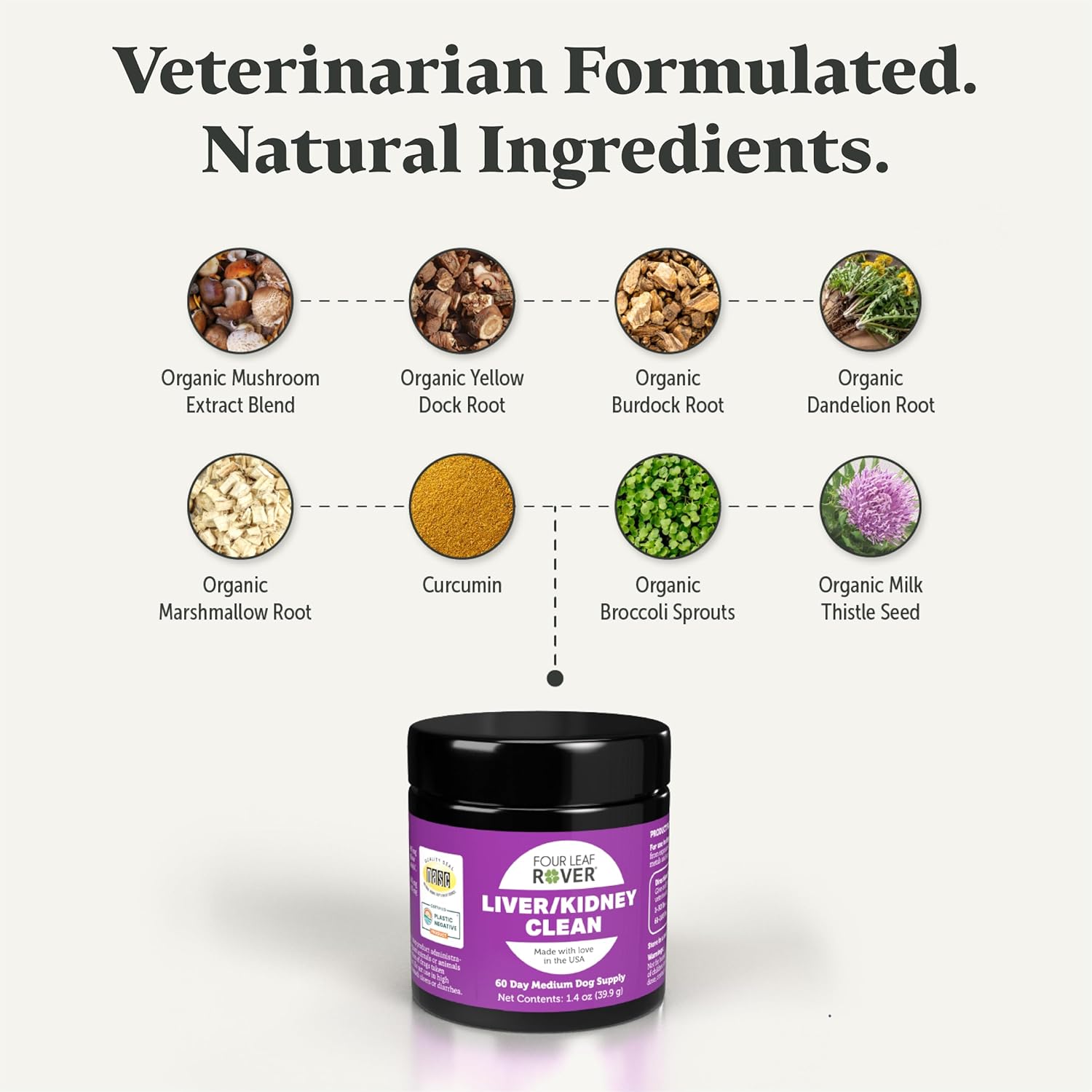 Organic Liver Support for Dogs with Milk Thistle, Mushrooms, & Kidney Support