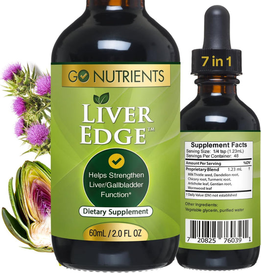 Organic Liver Support Liquid Supplement with Milk Thistle, Dandelion, Artichoke, and Turmeric - Liver Cleanse Detox & Repair - 2oz