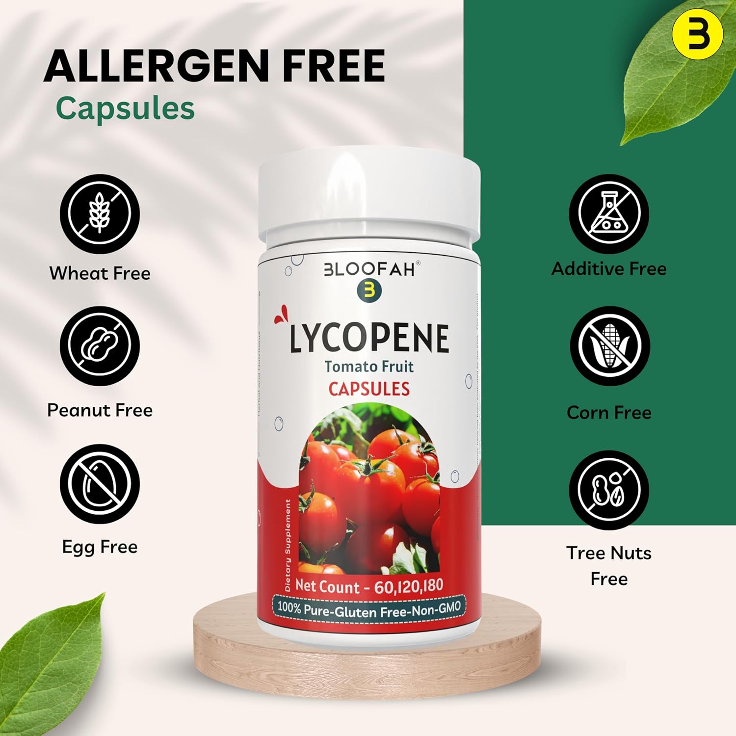 Organic Lycopene Capsules 500mg - 60 Count | Natural Carotenoid Supplement for Health | Gluten Free & Non-GMO Formula