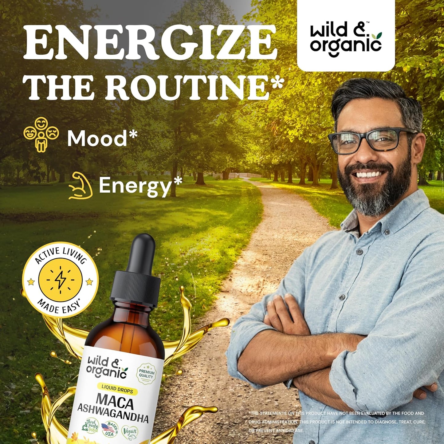 Organic Maca Ashwagandha & Slippery Elm Tincture Combo - 2 fl oz each