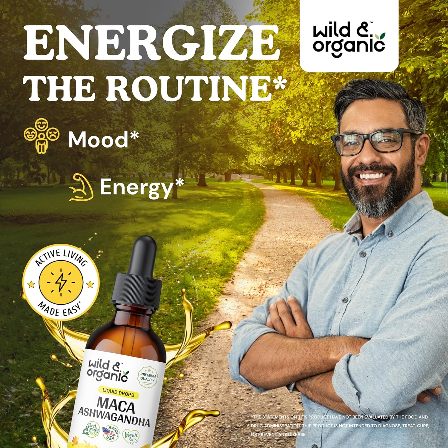 Organic Maca Ashwagandha & Slippery Elm Tincture Combo - 2 fl oz each