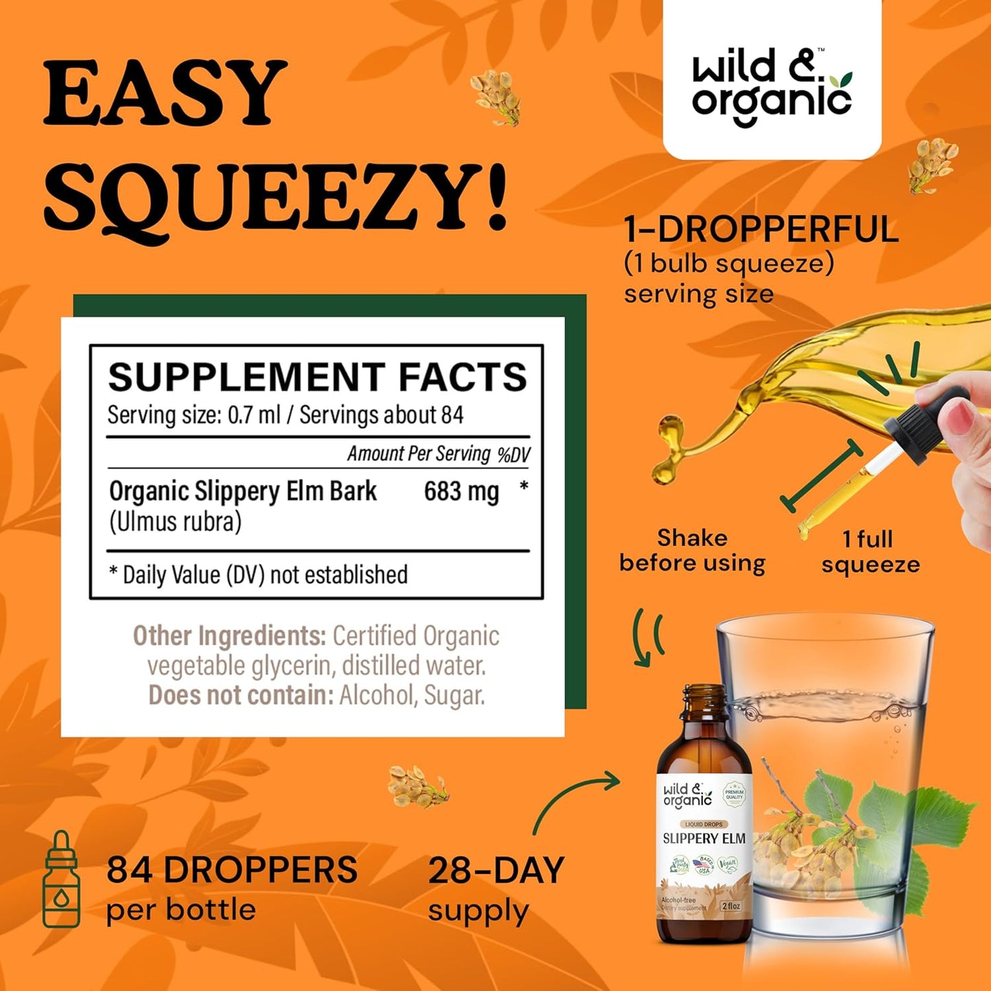 Organic Maca Ashwagandha & Slippery Elm Tincture Combo - 2 fl oz each