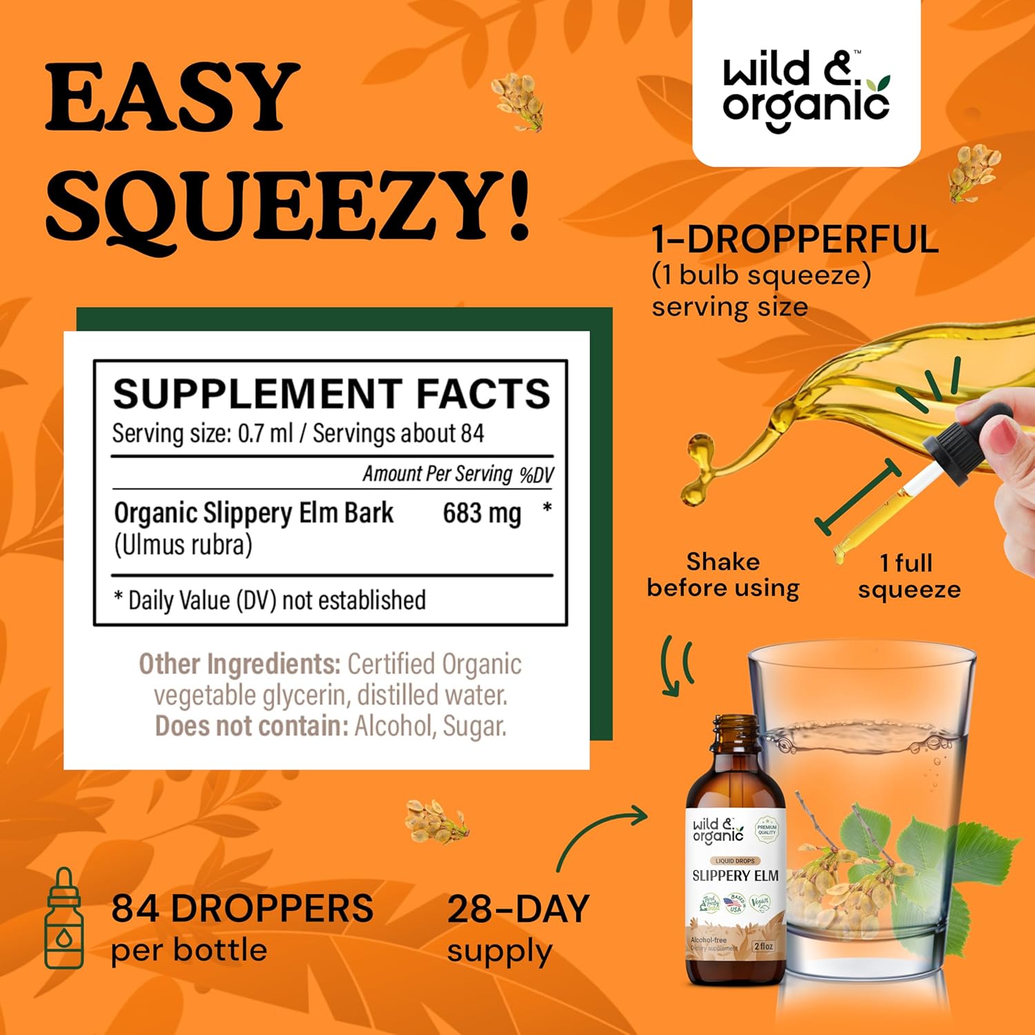 Organic Maca Ashwagandha & Slippery Elm Tincture Combo - 2 fl oz each