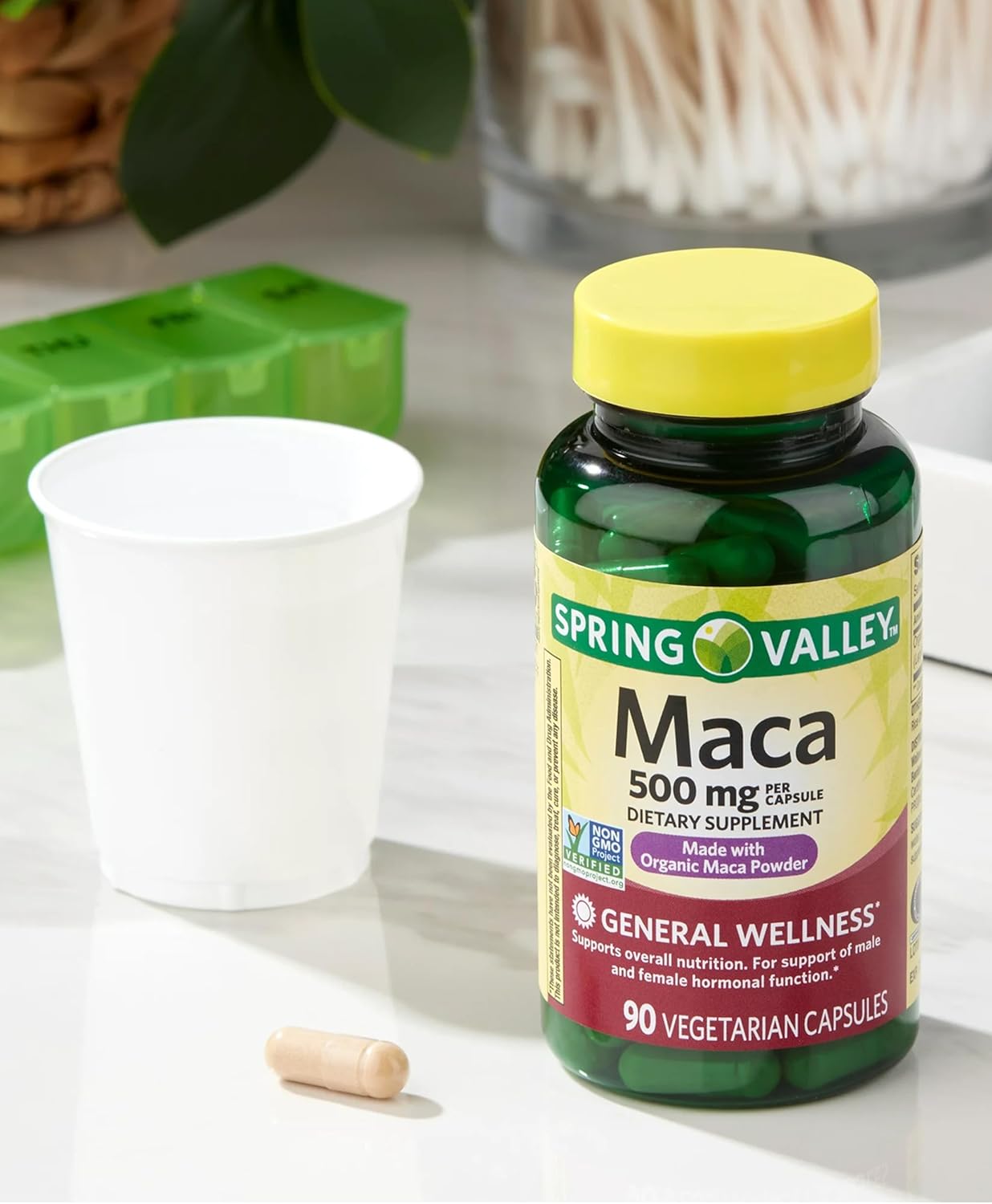 Organic Maca Root Capsules, 500 mg, 90 Count | Non-GMO & Gluten Free | Maca Root Extract for General Wellness for Women and Men