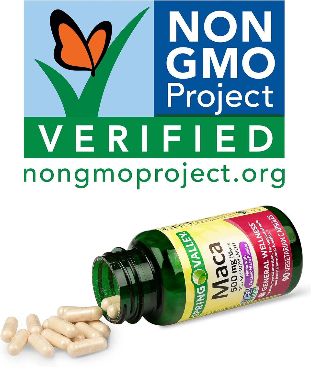 Organic Maca Root Capsules, 500 mg, 90 Count | Non-GMO & Gluten Free | Maca Root Extract for General Wellness for Women and Men