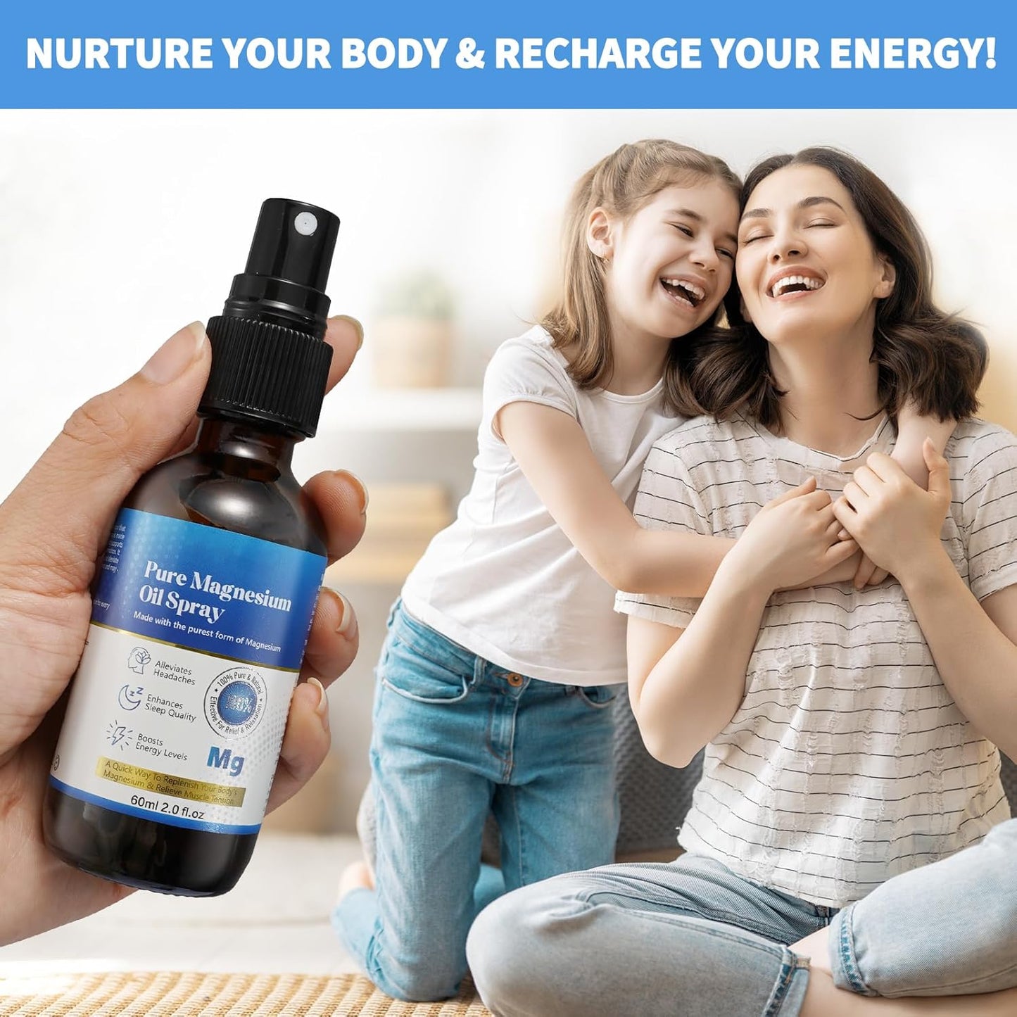 Organic Magnesium Chloride Oil Spray for Feet and Body 2.02 fl.oz