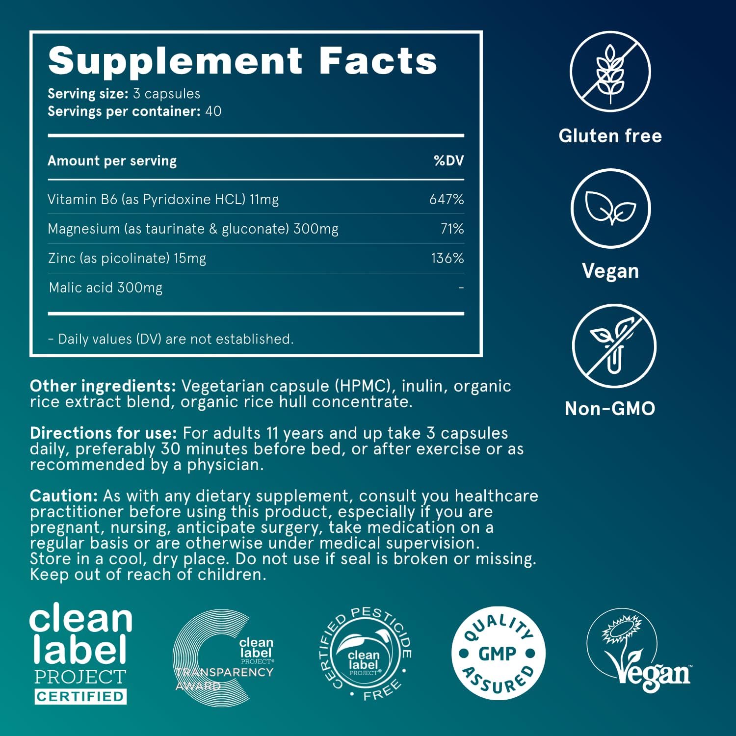 Organic Magnesium Zinc Supplement - 300mg - 120 Vegan Capsules - High Absorption M3 Complex for Sleep, Immune Support, Energy - Muscle Recovery & Relaxation - Zinc & Vitamin B6