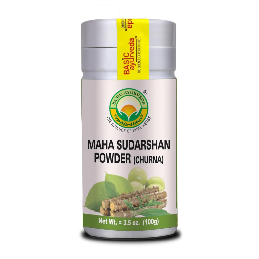Organic Maha Sudarshan Powder 3.53 Oz | Ayurvedic Immune System Booster for Healthy Digestion | Natural Supplement