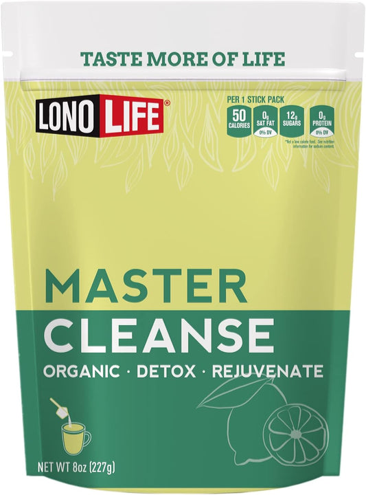 Organic Master Cleanse Lemonade Detox Powder - Gluten-Free Diet Mix - 8 oz Bulk Package - 15 Servings by LonoLife Cleanse Co