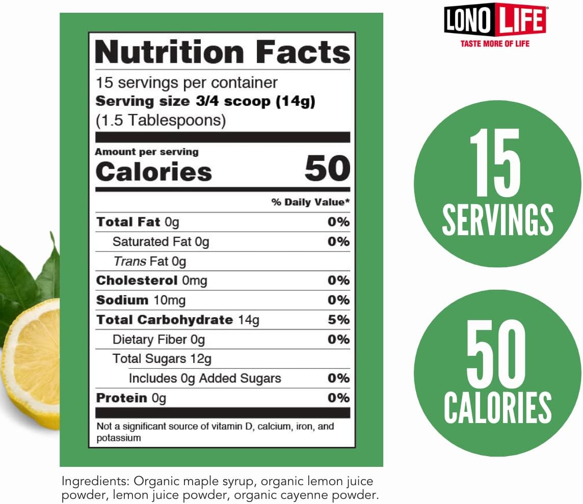 Organic Master Cleanse Lemonade Detox Powder - Gluten-Free Diet Mix - 8 oz Bulk Package - 15 Servings by LonoLife Cleanse Co