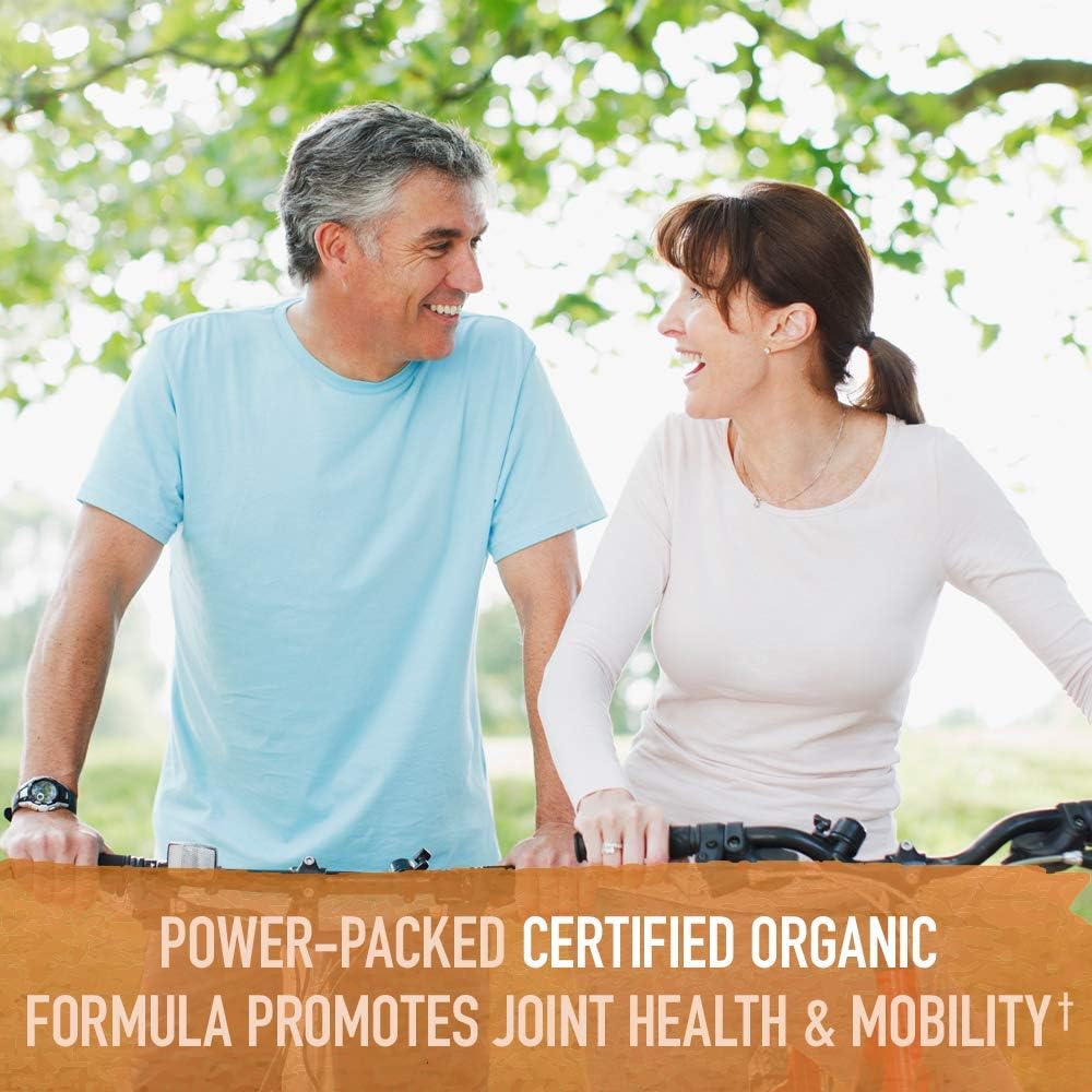 Organic Maximum Strength Turmeric Joints & Mobility Support Tablets - 500mg Curcumin (95% Curcuminoids) with Black Pepper - Non-GMO, Vegan & Gluten Free