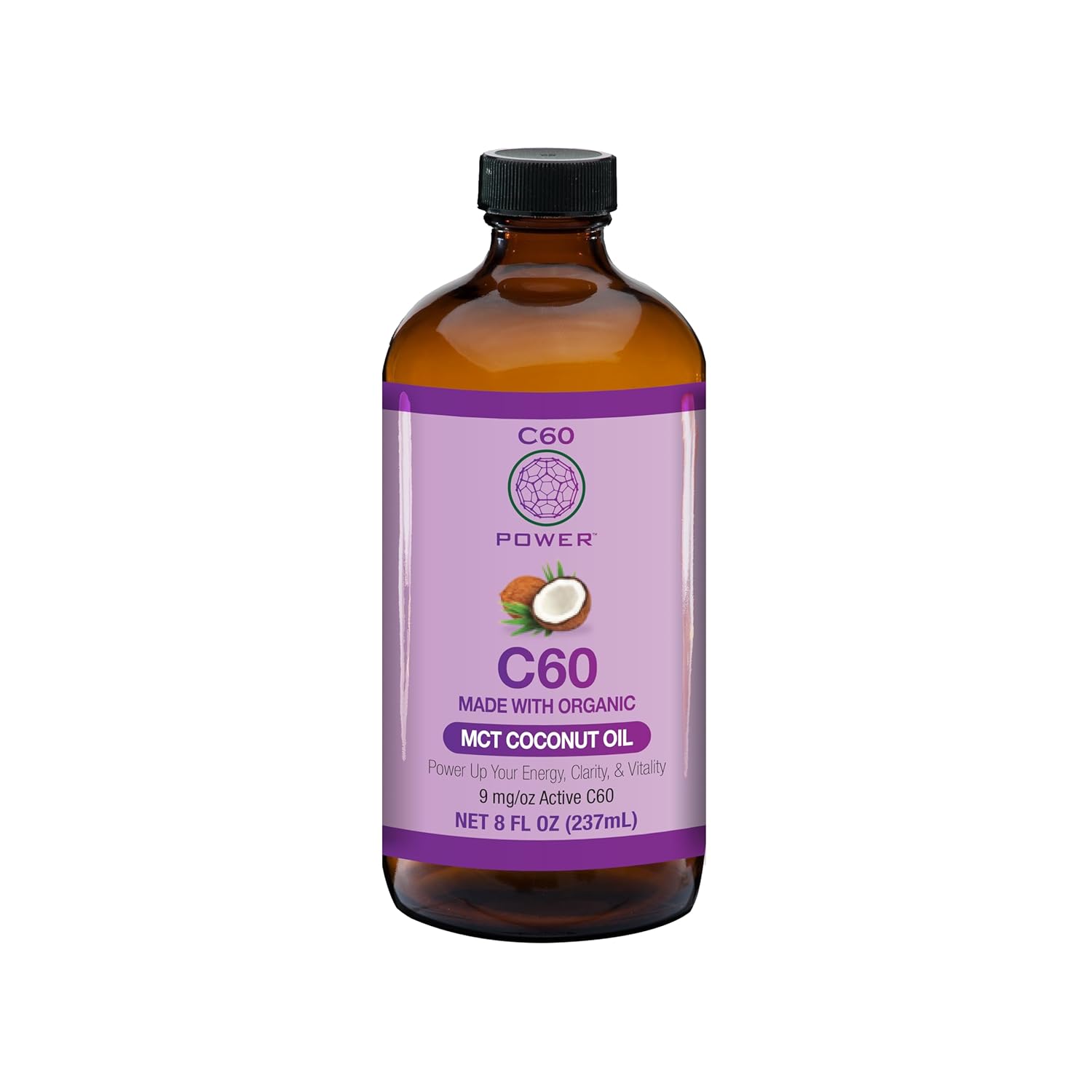 Organic MCT Coconut Oil and Tart Cherry Athletic Performance Kit - C60 Purple Power - 8oz Oil, 30 Servings