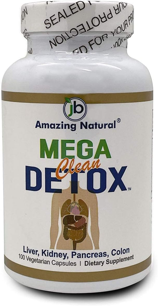 Organic Mega Cleanse Detox Capsules - 600mg, 100 Count - Natural Dietary Supplement