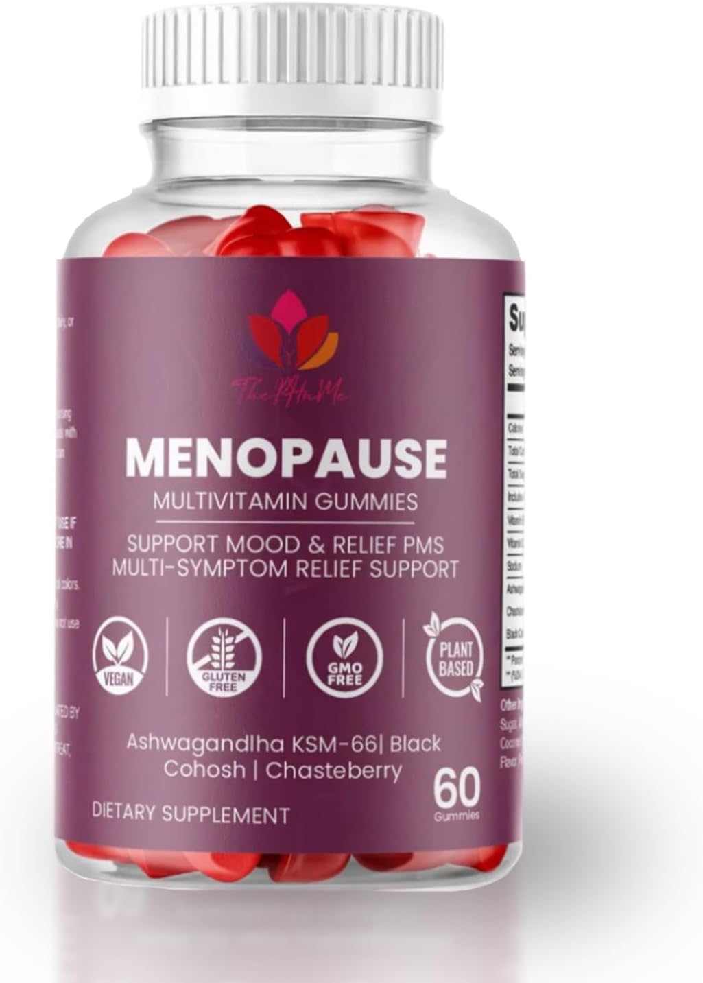Organic Menopause Gummies for Women's Wellness - 60 Count - With Black Cohosh & Ashwagandha KSM-66 by ThePHnMe