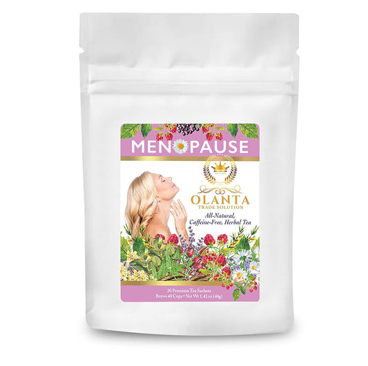 Organic Menopause Relief Tea - Herbal Blend for Hot Flashes & Hormone Balance - Ashwagandha Infused - 20 Tea Sachets