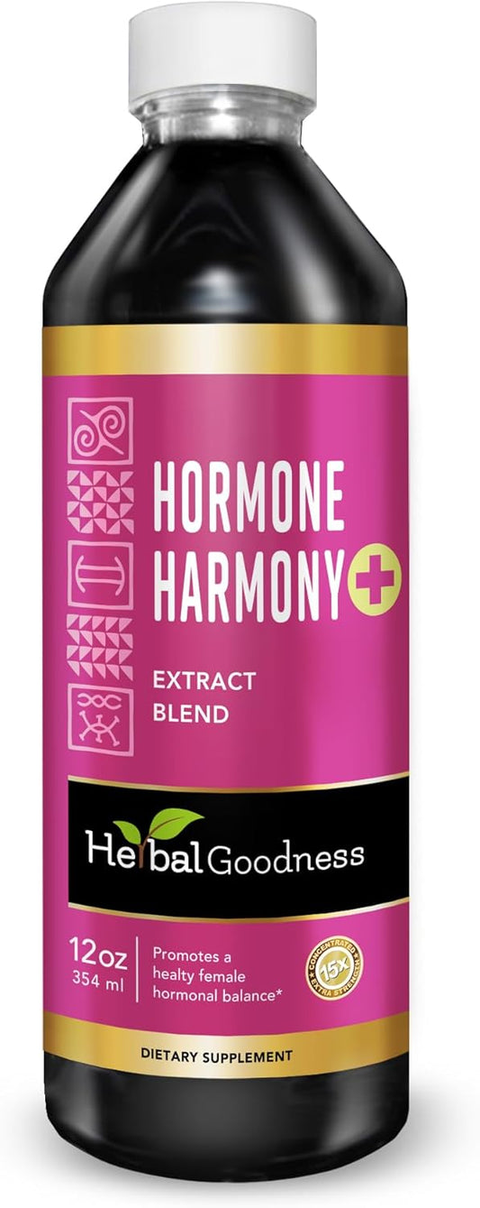 Organic Menopause Supplements for Hormone Balance in Women - Herbal Goodness Estrogen Supplement for Fertility and Lactation - 12oz Bottle