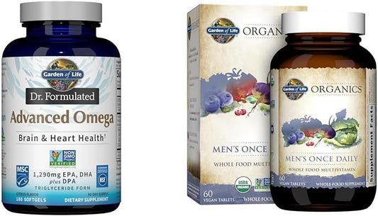 Organic Men's Multivitamin with 1,290mg Omega-3 Fish Oil - 60 Tablets by Garden of Life