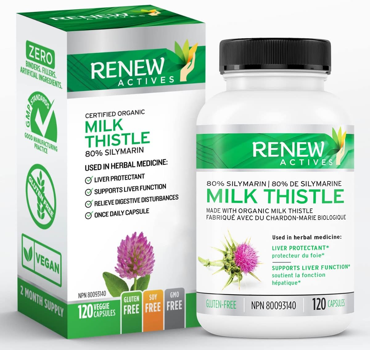 Organic Milk Thistle Capsules for Liver Health - 175mg Seed Extract, Silymarin Formula, Antioxidants - 120 Veggie Capsules