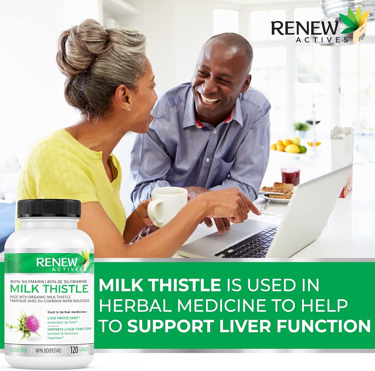 Organic Milk Thistle Capsules for Liver Health - 175mg Seed Extract, Silymarin Formula, Antioxidants - 120 Veggie Capsules