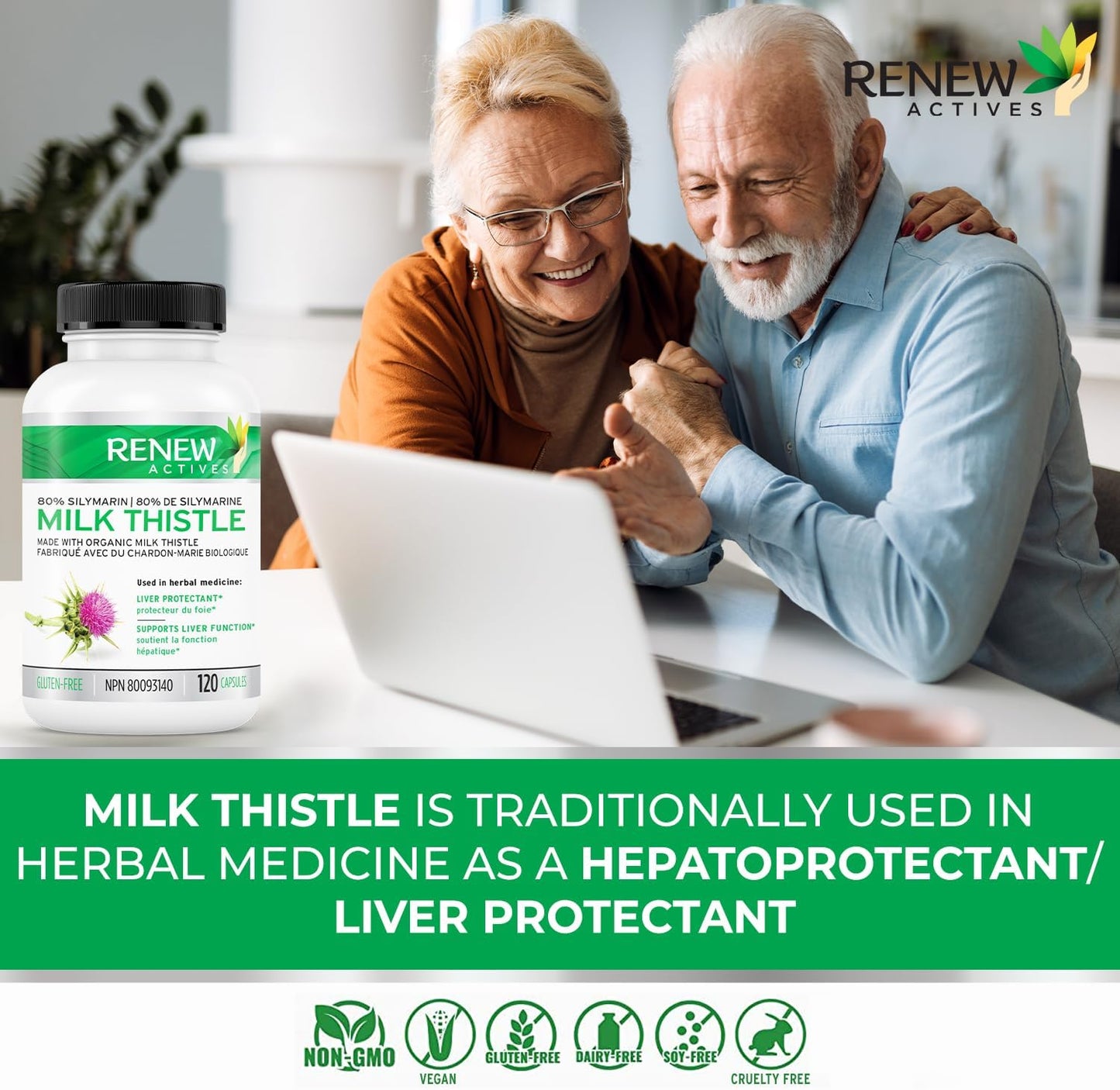 Organic Milk Thistle Capsules for Liver Health - 175mg Seed Extract, Silymarin Formula, Antioxidants - 120 Veggie Capsules