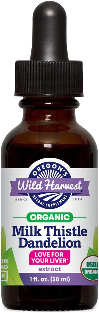 Organic Milk Thistle Dandelion Extract from Oregon's Wild Harvest - 1 fl oz