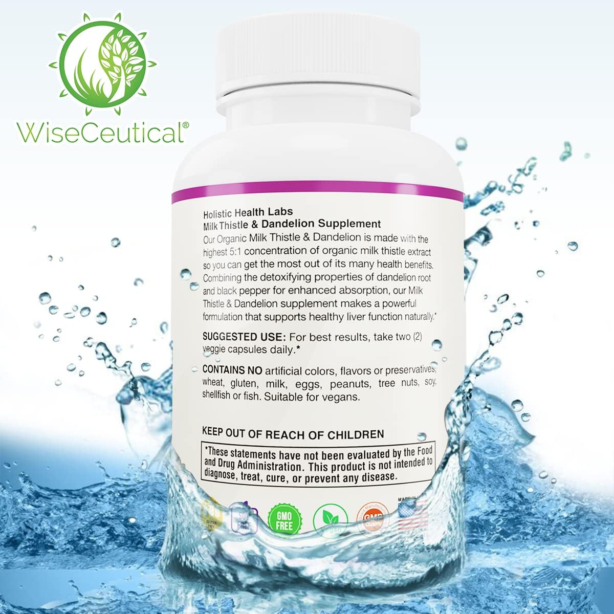 Organic Milk Thistle & Dandelion Root Extract - High Absorption Liver Support Supplement (2000mg Strength) - Antioxidant Flavonoid - 60 Count Pack