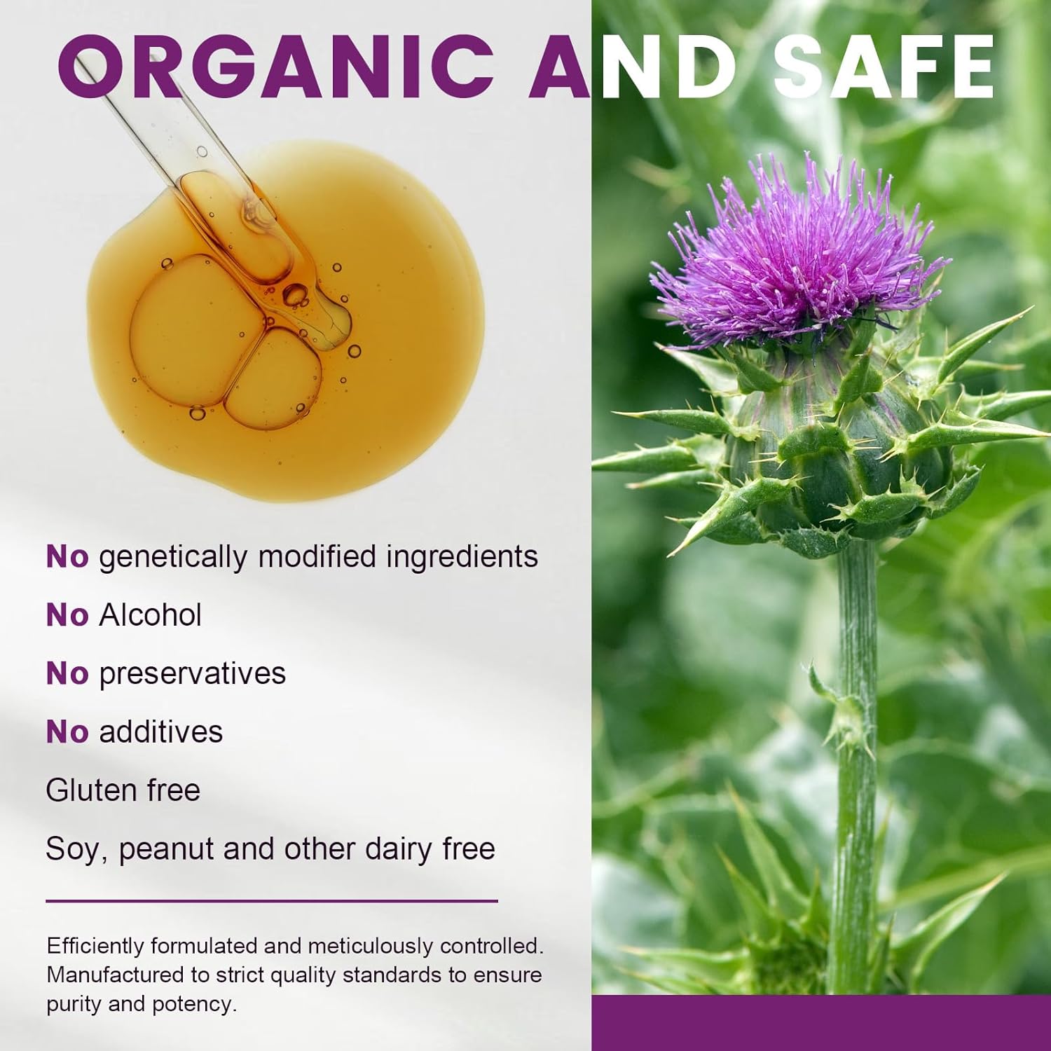 Organic Milk Thistle Liver Cleanse Detox Drops with Artichoke, Dandelion & Turmeric - 2 Pack, Vegan & Non-GMO - 1 Fl Oz