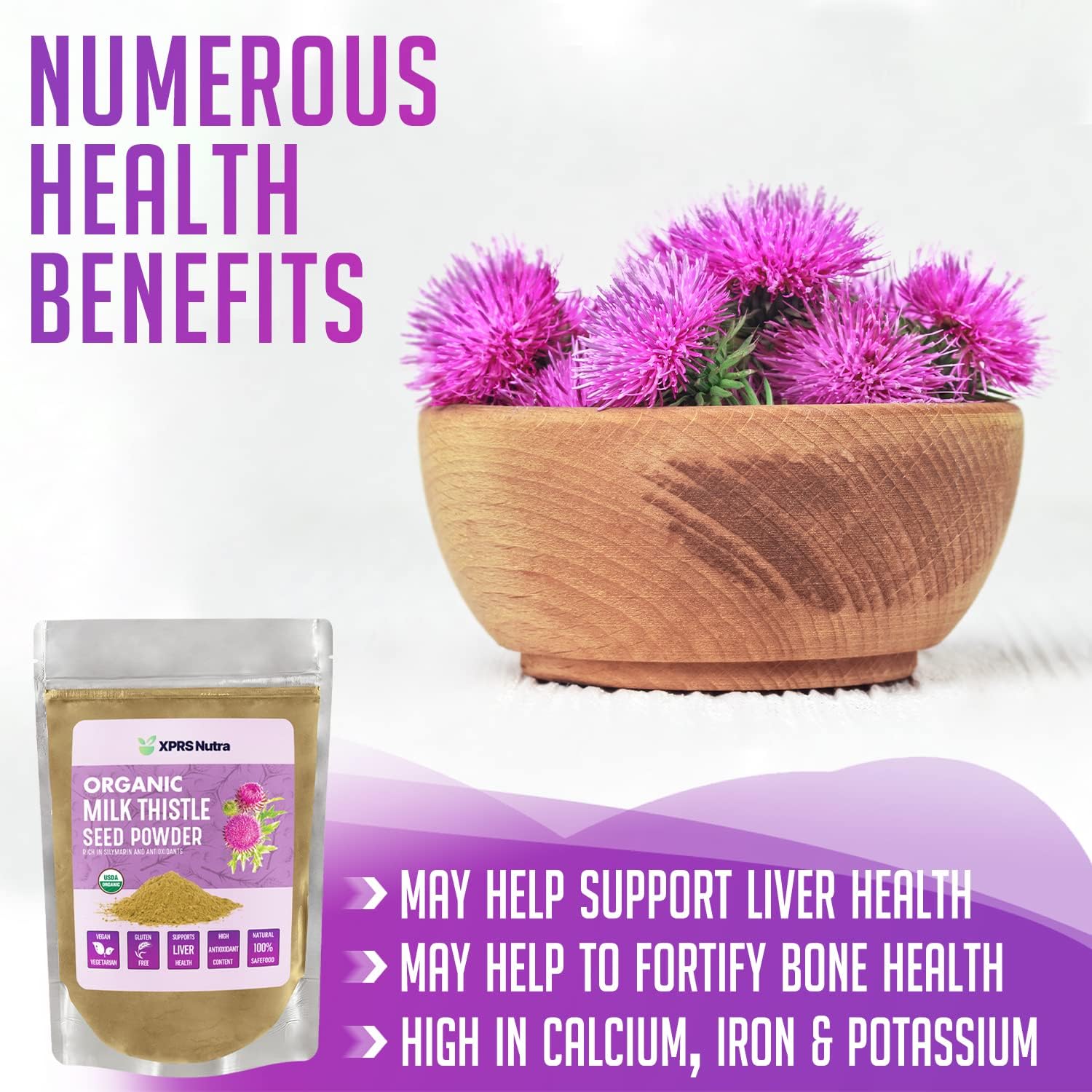 Organic Milk Thistle Seed Powder - Rich in Silymarin & Antioxidants - Supports Liver Health - Vegan Friendly (4 oz)