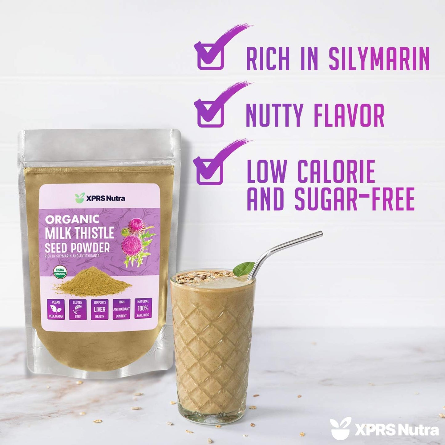 Organic Milk Thistle Seed Powder - Rich in Silymarin & Antioxidants - Supports Liver Health - Vegan Friendly (4 oz)