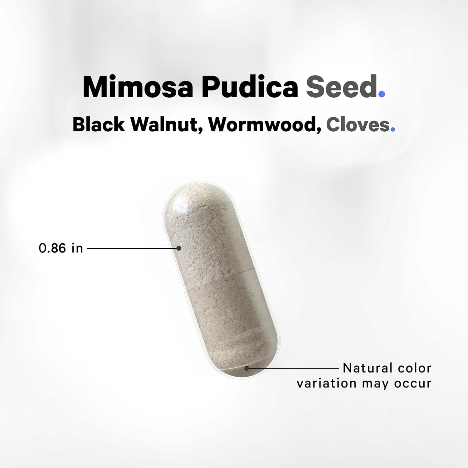 Organic Mimosa Pudica Seed Capsules with Black Walnut, Cloves, Vidanga, Neem, BioPerine - Sensitive Plant Pills - Non-GMO & Vegan - 120 Capsules