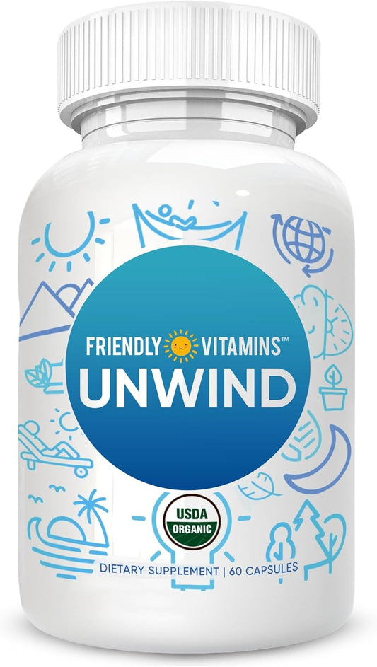 Organic Mood Support Capsules by Friendly Vitamins - Natural Mood Boosting Supplement